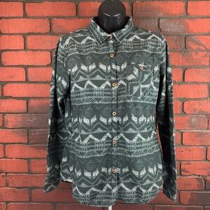 Burton Women’s Small Aztec Print Button-Down Shirt – Western, Cozy, Casual